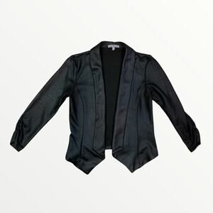 Charlotte Russe Faux Leather Blazer Jacket Juniors XS Black